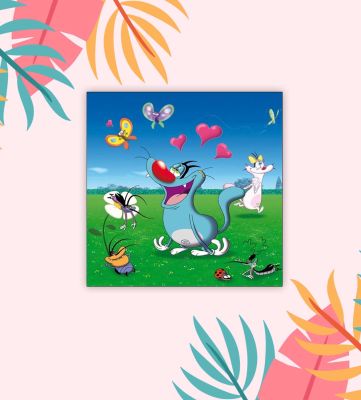 Cartoon Fridge Magnet for Kids  Gift and Decoration  Attractive Cartoon Theme Magnet for Indoor Decoration  Home & Kitchen Decor Stickers (Oggy and The Cockroaches 1)